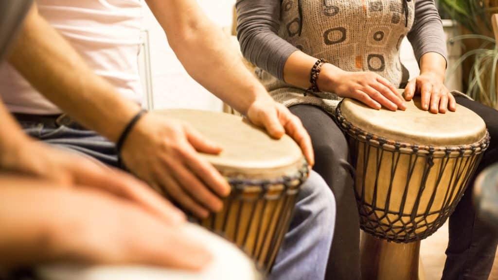 Full-moon drum circle